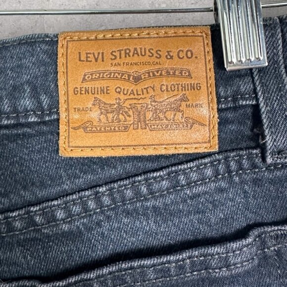 Levis Black‎ Wedgie Straight High Rise Button Fly Jeans Size 25 Waterless Denim - Picture 5 of 14